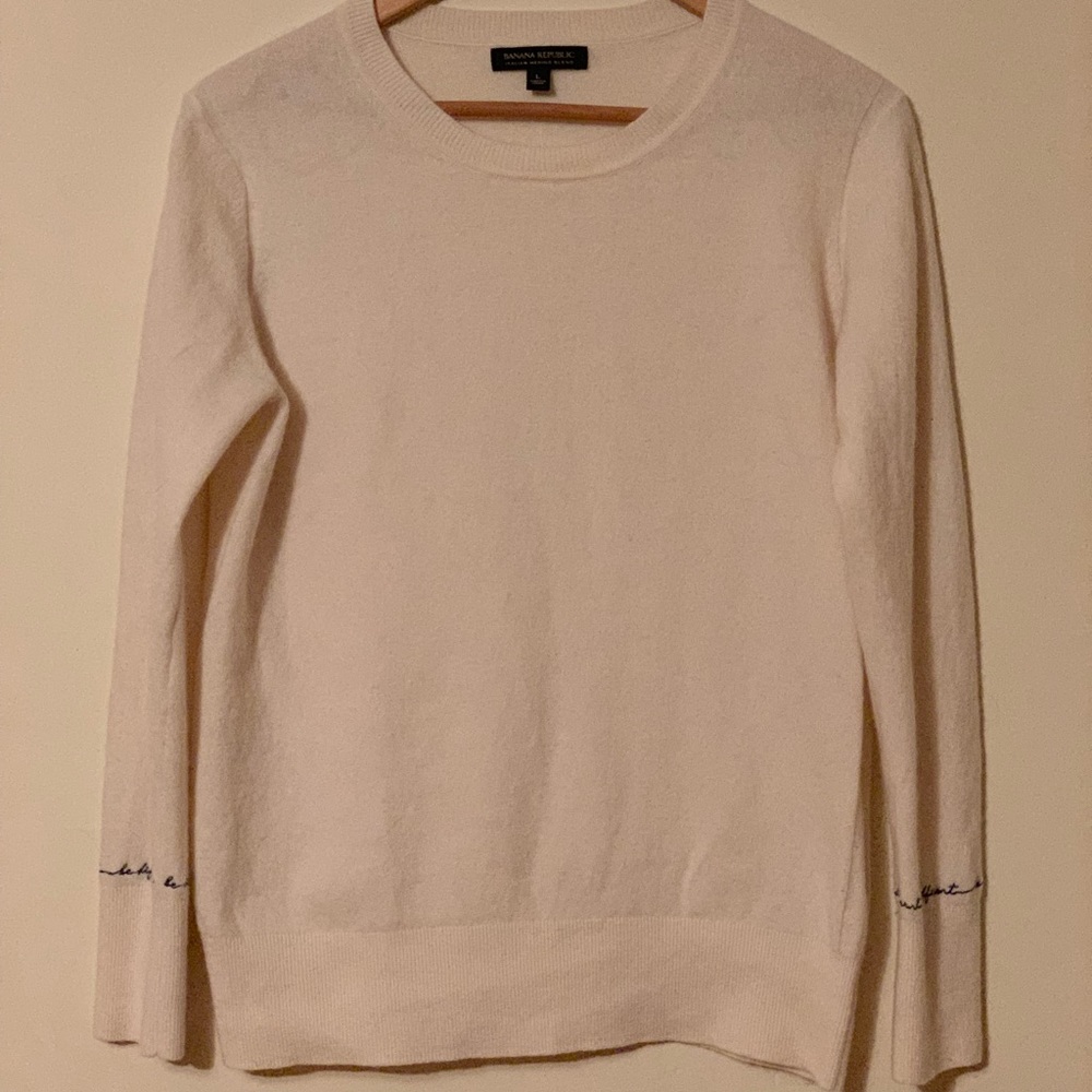 Cream Banana Republic Merino Wool Sweater